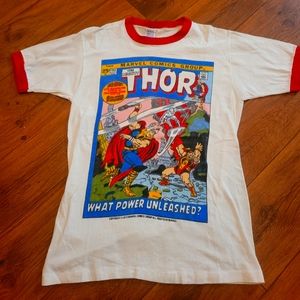 Vintage 1973 Marvel Thor T-Shirt Ringer Sz. M Silver Surfer, Durok